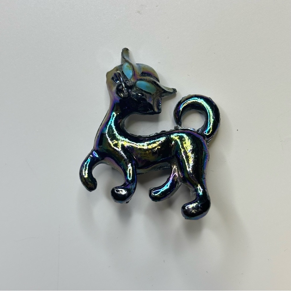 Iridescent Cat Brooch